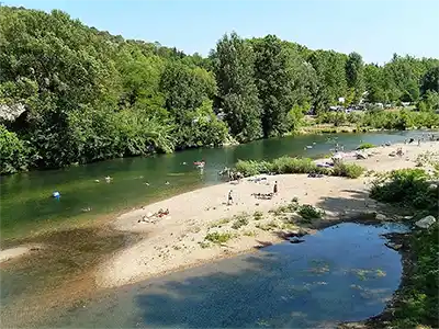 plage baignade rivière de la Cèze Gard